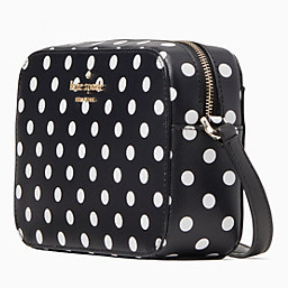 Kate Spade Black White Polka Dot Staci Mini Camera Bag NWT - Picture 3 of 4